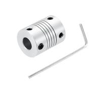 sourcing map 1Pcs 3mm to 8mm Aluminum Alloy Shaft Coupling L25xD19 Flexible Coupler Beam Stepper Motor Joint Connector for 3D Printer CNC Machine DIY Encoders and Motors Shaft,Silver