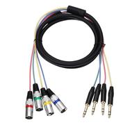 sourcing map 1Pcs 4-Channel XLR Snake Cable, 4 Colored XLR Male to TRS6.35 Microphone Cable 4-Way Mic Patch Cord Balanced Audio for Stage Studio Live Recording, 6.6Ft