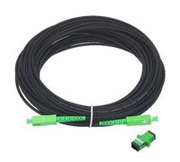 sourcing map 1Pcs 49.2Ft Single Mode Simplex OS2 Armored Fiber Optic Patch Cable LSZH SC/APC-SC/APC Jumper Optical Black for Fiber Optic LAN Networks with Adapter