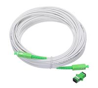 sourcing map 1Pcs 49.2Ft Single Mode Simplex OS2 Armored Fiber Optic Patch Cable LSZH SC/APC-SC/APC Jumper Optical White for Fiber Optic LAN Networks with Adapter
