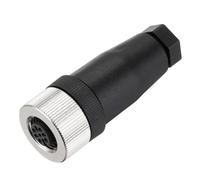 sourcing map 1Pcs 5 Pin M12 Female Aviation Connector Wire Plug A Coding 12mm Circular Sensor Connector Waterproof IP67 for Cable