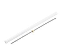 sourcing map 1Pcs 500mm Tr8x4 Lead Screw with Brass Nut (Acme Thread, 2mm Pitch, 2 Starts, 4mm Lead), 304 Stainless Steel Screw Bar Printer Upgrade Parts with Plastic Packaging Tube, Silver