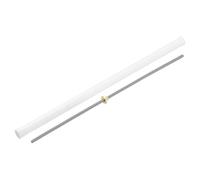 sourcing map 1Pcs 550mm Tr8x4 Lead Screw with Brass Nut (Acme Thread, 2mm Pitch, 2 Starts, 4mm Lead), 304 Stainless Steel Screw Bar Printer Upgrade Parts with Plastic Packaging Tube, Silver