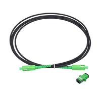 sourcing map 1Pcs 6.6Ft Single Mode Simplex OS2 Armored Fiber Optic Patch Cable LSZH SC/APC-SC/APC Jumper Optical Black for Fiber Optic LAN Networks with Adapter