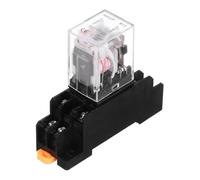sourcing map 1Pcs AC 110V Electromagnetic Power Relay, 8-Pin 5A Power Coil Relay with LED Indicator and Socket Base DPDT 2NO 2NC - MY2NJ for Industrial, Home Appliances and DIN Rail System