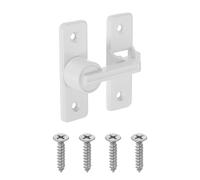 sourcing map 1Pcs Barn Door Lock, 180 Degree Flip Barn Door Lock for Double Hinged & Sliding Doors, Zinc Alloy Sliding Security Latch with Screws for Garden Bathroom Garage, White