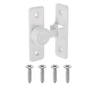 sourcing map 1Pcs Barn Door Lock, 90 Degree Flip Barn Door Lock for Single Hinged & Sliding Doors, Zinc Alloy Sliding Security Latch with Screws for Garden Bathroom Garage, White
