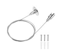 sourcing map 1Pcs Ceiling Sign Hanger, 6.56 ft Stainless Steel Adjustable Suspension Wire Cable Picture Hanging Wire for Billboards, Paintings, Mirror, Acrylic Panels, LED Panel Light