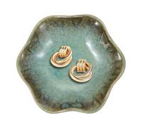 sourcing map 1Pcs Ceramics Jewelry Plate, Lotus Leaf Shape Key Holder Bowl for Entryway Table Decor Small Ring Tray Dish Gift for Women Girlfriend, Grass Green