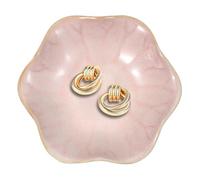 sourcing map 1Pcs Ceramics Jewelry Plate, Lotus Leaf Shape Key Holder Bowl for Entryway Table Decor Small Ring Tray Dish Gift for Women Girlfriend, Pink