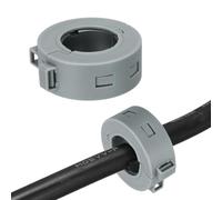 sourcing map 1Pcs Clip-on Ferrite Ring Core, RFI EMI Noise Suppression Filter Cable Clip Ferrite Beads for 23mm USB Audio Video Data Cables, for Interference Reduction, Grey