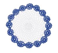 sourcing map 1Pcs Crochet Doilies Handmade Tray Doilies 8.2" Round Cloth Placemats Lace Coasters for Crafts, Daily Use, Festivals, Home Decoration, White, Dark Blue