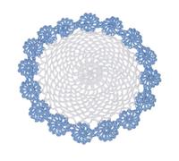 sourcing map 1Pcs Crochet Doilies Handmade Tray Doilies 8.2" Round Cloth Placemats Lace Coasters for Crafts, Daily Use, Festivals, Home Decoration, White, Blue