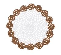 sourcing map 1Pcs Crochet Doilies Handmade Tray Doilies 8.2" Round Cloth Placemats Lace Coasters for Crafts, Daily Use, Festivals, Home Decoration, White, Coffee