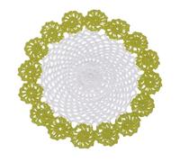 sourcing map 1Pcs Crochet Doilies Handmade Tray Doilies 8.2" Round Cloth Placemats Lace Coasters for Crafts, Daily Use, Festivals, Home Decoration, White, Olive Green
