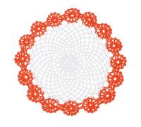 sourcing map 1Pcs Crochet Doilies Handmade Tray Doilies 8.2" Round Cloth Placemats Lace Coasters for Crafts, Daily Use, Festivals, Home Decoration, White, Orange