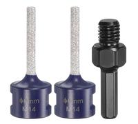 sourcing map 1pcs Diamond Finger Milling Bits 6mm (1/4") Dia M14 Thread Diamond Milling Bit for Enlarging Shaping Existing Holes in Porcelain Ceramic with 3/8" Hex Shank Adapter, Blue/Black