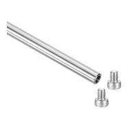 sourcing map 1Pcs Linear Motion Rod Shaft Guide, 6 x 250mm/0.24 x 9.84 in Case Hardened Chrome Plated End Hollow Linear Steel Rods with Screws 4mm Inner Hole Dia for 3D Printer, CNC Machine