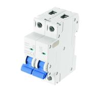 sourcing map 1Pcs Miniature Circuit Breaker 2P 63A DC 500V M80DC DIN Rail Mount Disconnect Switch Circuit Breaker Protection Thermal Magnetic Trip for Short Circuit Protection, Blue