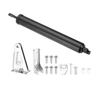sourcing map 1Pcs Pneumatic Storm Door Closer, Metal Automatic Heavy Duty Fire Door Shock, Adjustable Window Closer Safety Closure with Hold Open Feature for Screen, Security Doors, Black