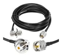 sourcing map 1PCS RG58 Coaxial Cable 15ft/4.6 M, UHF PL-259 Male to UHF SO 239 Female Coax Cable 50 Ohm Low Loss Cable for CB Radio, Antenna Analyzer, SWR Meter
