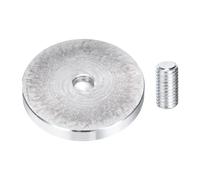 sourcing map 1Pcs Round Shape Aluminum Disc, M10 Thread 50mm Diameter Aluminum Circle Disc Glass Top Adapter for Glass Table Furniture Coffee Tables, Silver