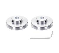 sourcing map 1Pcs Single Groove Pulley, 10mm Fixed Bore 50mm Outer Diameter Aluminum Alloy Mechanical Belt Pulley with Hex Wrench for 6mm PU Round Belt
