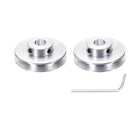 sourcing map 1Pcs Single Groove Pulley, 11mm Fixed Bore 50mm Outer Diameter Aluminum Alloy Mechanical Belt Pulley with Hex Wrench for 6mm PU Round Belt
