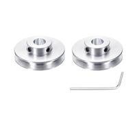 sourcing map 1Pcs Single Groove Pulley, 12mm Fixed Bore 50mm Outer Diameter Aluminum Alloy Mechanical Belt Pulley with Hex Wrench for 6mm PU Round Belt