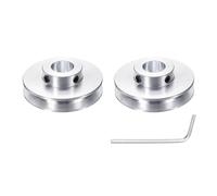 sourcing map 1Pcs Single Groove Pulley, 14mm Fixed Bore 50mm Outer Diameter Aluminum Alloy Mechanical Belt Pulley with Hex Wrench for 6mm PU Round Belt