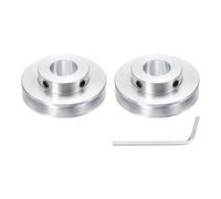 sourcing map 1Pcs Single Groove Pulley, 16mm Fixed Bore 50mm Outer Diameter Aluminum Alloy Mechanical Belt Pulley with Hex Wrench for 6mm PU Round Belt