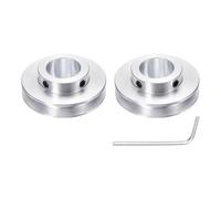 sourcing map 1Pcs Single Groove Pulley, 20mm Fixed Bore 50mm Outer Diameter Aluminum Alloy Mechanical Belt Pulley with Hex Wrench for 6mm PU Round Belt