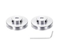 sourcing map 1Pcs Single Groove Pulley, 7mm Fixed Bore 50mm Outer Diameter Aluminum Alloy Mechanical Belt Pulley with Hex Wrench for 6mm PU Round Belt