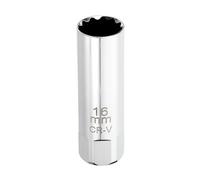 sourcing map 1pcs Spark Plug Socket Set 3/8" Drive 16mm Swivel 12 Point Thin Wall Spark Plug Socket CR-V Steel, Bright Silver