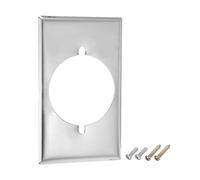 sourcing map 1Pcs Switch Plate Covers, Decorative Stainless Steel Outlet Cover, Paintable Electrical Wall Plug Light Switches Panel for Bathroom, Bedroom, Office, Silver (50A Single)