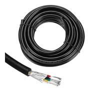sourcing map 1Pcs UL2464 Shielded Cable 22AWG 5.5m(18 Ft) 300V 6 Conductor PVC Electrical CNC Wire with Double-Layer Shielding for Home Appliances, Automotive Wiring