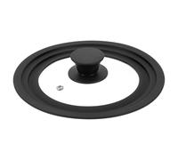 sourcing map 1Pcs Universal Lid for Pot Fit 6.5, 7, 8 Inch Diameter Cookware, Replacement Pan Lids with Heat Resistant Silicone Rim, Steam Vent Pan Lid for Pots, Frying Pans, Skillets, Black