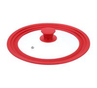 sourcing map 1Pcs Universal Lid for Pot Fit 8.5, 9.5, 10 Inch Diameter Cookware, Replacement Pan Lids with Heat Resistant Silicone Rim, Steam Vent Pan Lid for Pots, Frying Pans, Skillets, Red