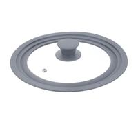 sourcing map 1Pcs Universal Lid for Pot Fit 8, 8.5, 9.5 Inch Diameter Cookware, Replacement Pan Lids with Heat Resistant Silicone Rim, Steam Vent Pan Lid for Pots, Frying Pans, Skillets, Gray