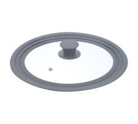 sourcing map 1Pcs Universal Lid for Pot Fit 9.5, 10, 11 Inch Diameter Cookware, Replacement Pan Lids with Heat Resistant Silicone Rim, Steam Vent Pan Lid for Pots, Frying Pans, Skillets, Gray