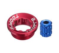 sourcing map 1Set Bike Crank Cover Screws M20 Aluminum Alloy Bicycle Crank Fixing Bolt Crankset Arm Chainwheel Screws with Installation Tools for Mountain Bike, Red