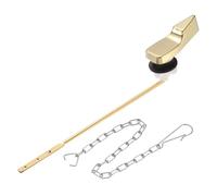 sourcing map 1Set Front Mount Universal Toilet Handle Replacement Kit with Chain, Toilet Tank Lever Flush Handle, 702 Gold