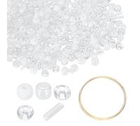 sourcing map 1Set Glass Seed Beads, 1.5-4.5mm Small Embroidery Bugle Beads Assorted Tube Bead Loose Kit for Jewelry Making DIY Craft Beading Bracelets Necklace Earring (Clear White)