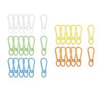 sourcing map 1Set Lobster Claw Clasps, Metal Spring Snap Clip, Keychain Clips with O Ring for Jewelry Making, DIY Bag, Handbag, Purse, Green and Other 4 Colors