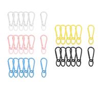 sourcing map 1Set Lobster Claw Clasps, Metal Spring Snap Clip, Keychain Clips with O Ring for Jewelry Making, DIY Bag, Handbag, Purse, Black and Other 4 Colors