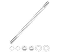 sourcing map 1Set M10x200mm Double Ended Stud Screws, 304 Stainless Steel Dual Threaded Rod Bar Bolts Studs with Nut Washer for House Maintenance Structural Anchoring Fastening Screw