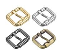 sourcing map 1Set Metal Roller Buckles, 13mm (0.5-inch) Glides Slider Movable Bar Strap Adjuster Rectangle Keeper for Bags Leather Crafts (4 Colors in)