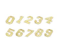 Sourcing Map 1Set Number Embroidered Decorative Repair Patches Iron on/Sew On Applique 0-9 Gold 2" Height for Clothes, Shoes, Hats, Backpacks, DIY
