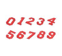 sourcing map 1Set Number Patches Embroidered Decorative Repair Patches Iron on Patches Sew On Embroidered Applique Patches 0-9 Red 2" Height for Clothes, Shoes, Hats, Backpacks, DIY