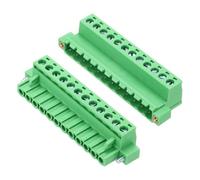 sourcing map 1Set PCB Terminal Block, 300V 10A Male&Female 12 Pin 5.08mm Distance PCB Screw Mount Terminal Block Connector 70 x 15 x 29 mm for Electronic Projects, Green